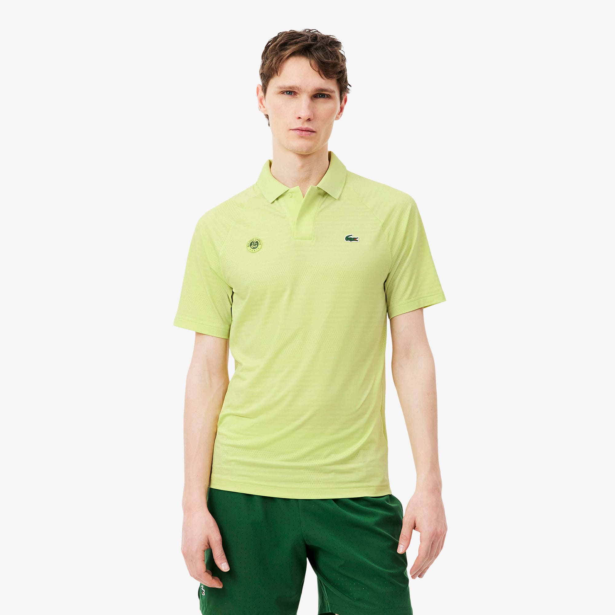 Polo de Algodão com Detalhe Rendado Modelagem Reta - Lacoste