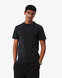 Remera de piqu&eacute; con detalles de marca de jacquard