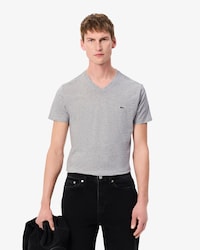 Camiseta de Algod&atilde;o Pima Leve com Gola V