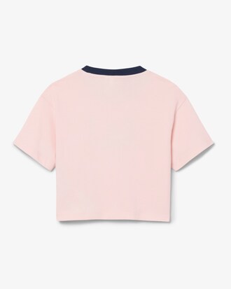 Camiseta de Algod&atilde;o com Distintivo Contrastante