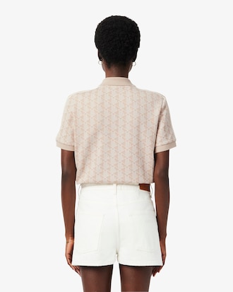 Polo Jacquard Con Estampa De Monograma Slim Fit