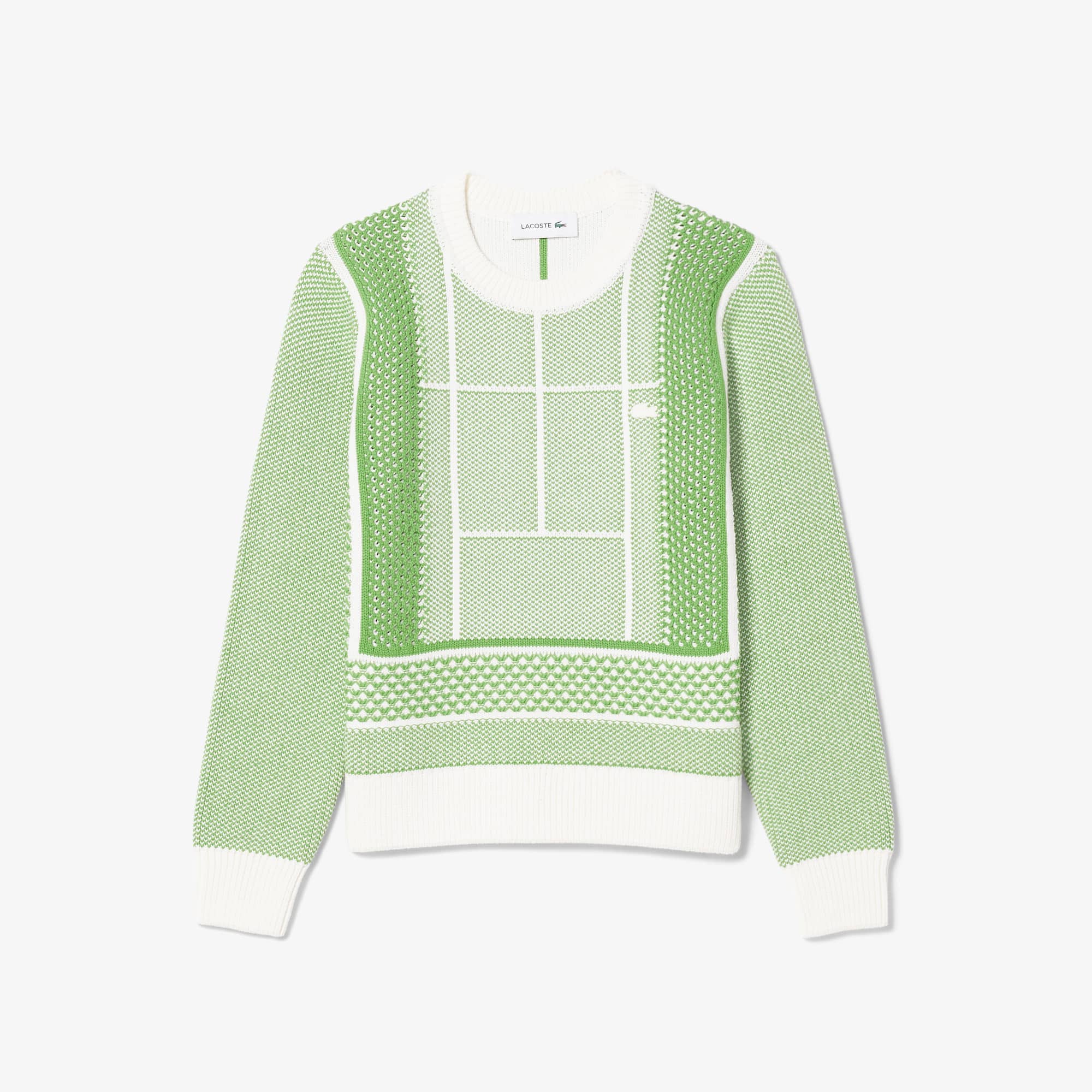 CHIEKO＋ jacquard pull over Suéter Jacquard Feminino Lacoste com Gráfico de Tênis