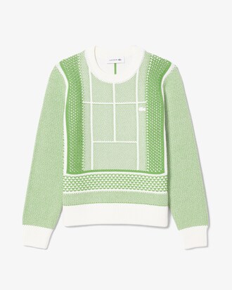 Tennis Court Graphic Jacquard Sweater