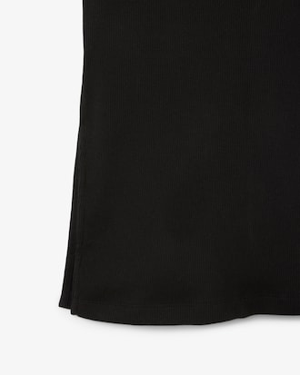 Vestido Polo Largo de Algodón Acanalado