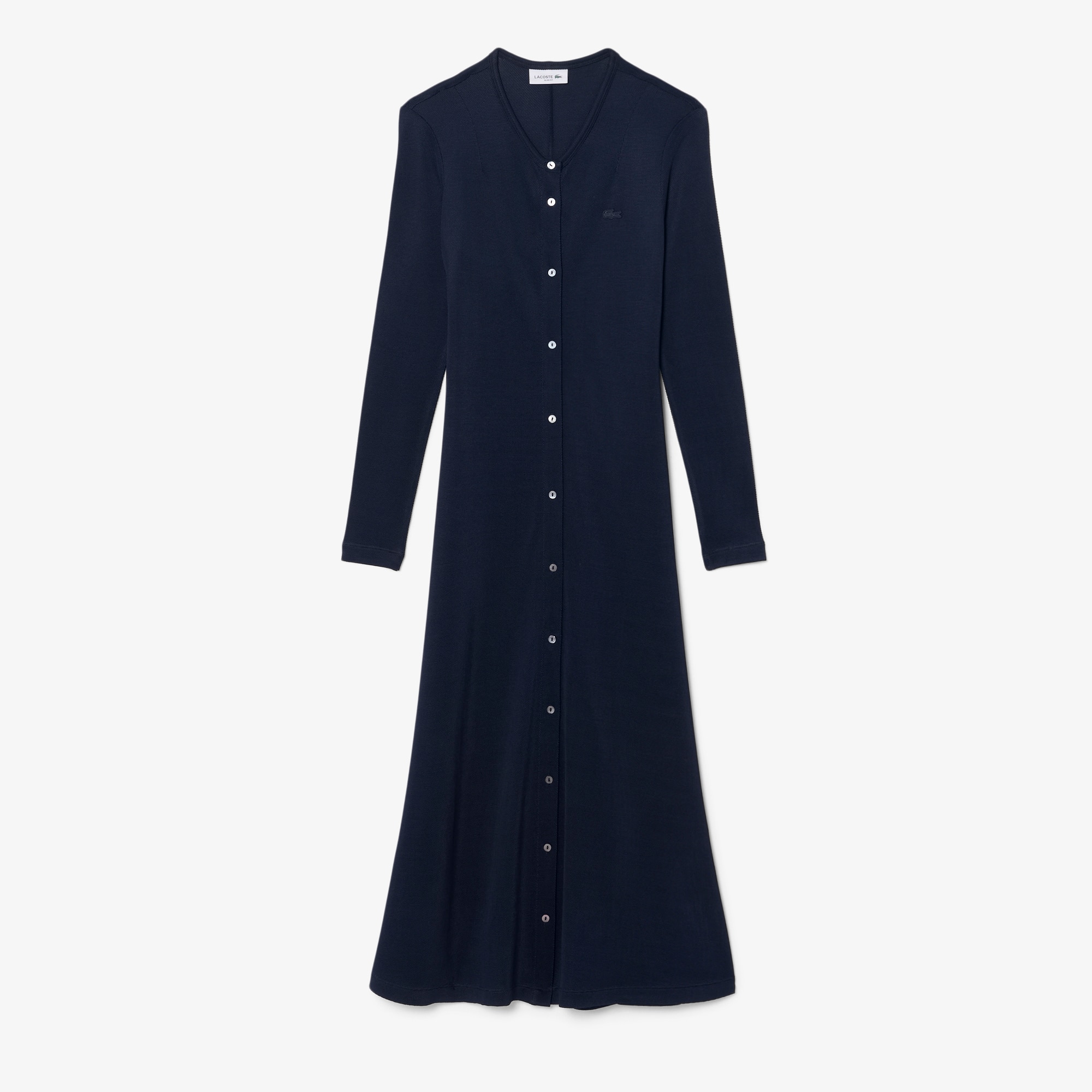 Vestido Maxi em Piquet com Botões – Modelagem ajustada - Vestidos