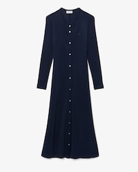 Vestido Maxi em Piquet com Bot&otilde;es &ndash; Modelagem ajustada