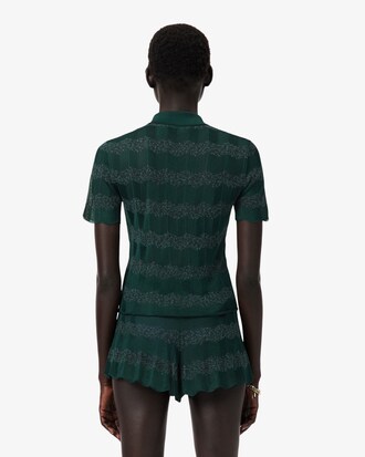 Su&eacute;ter com Gola Polo em Malha Pointelle