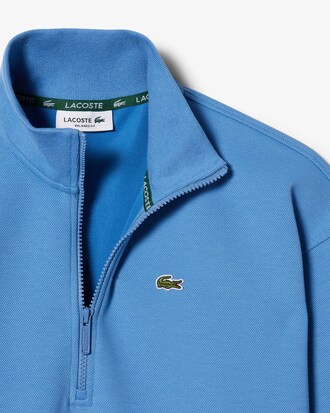 High Neck Zipped Piqu&eacute; Sweatshirt