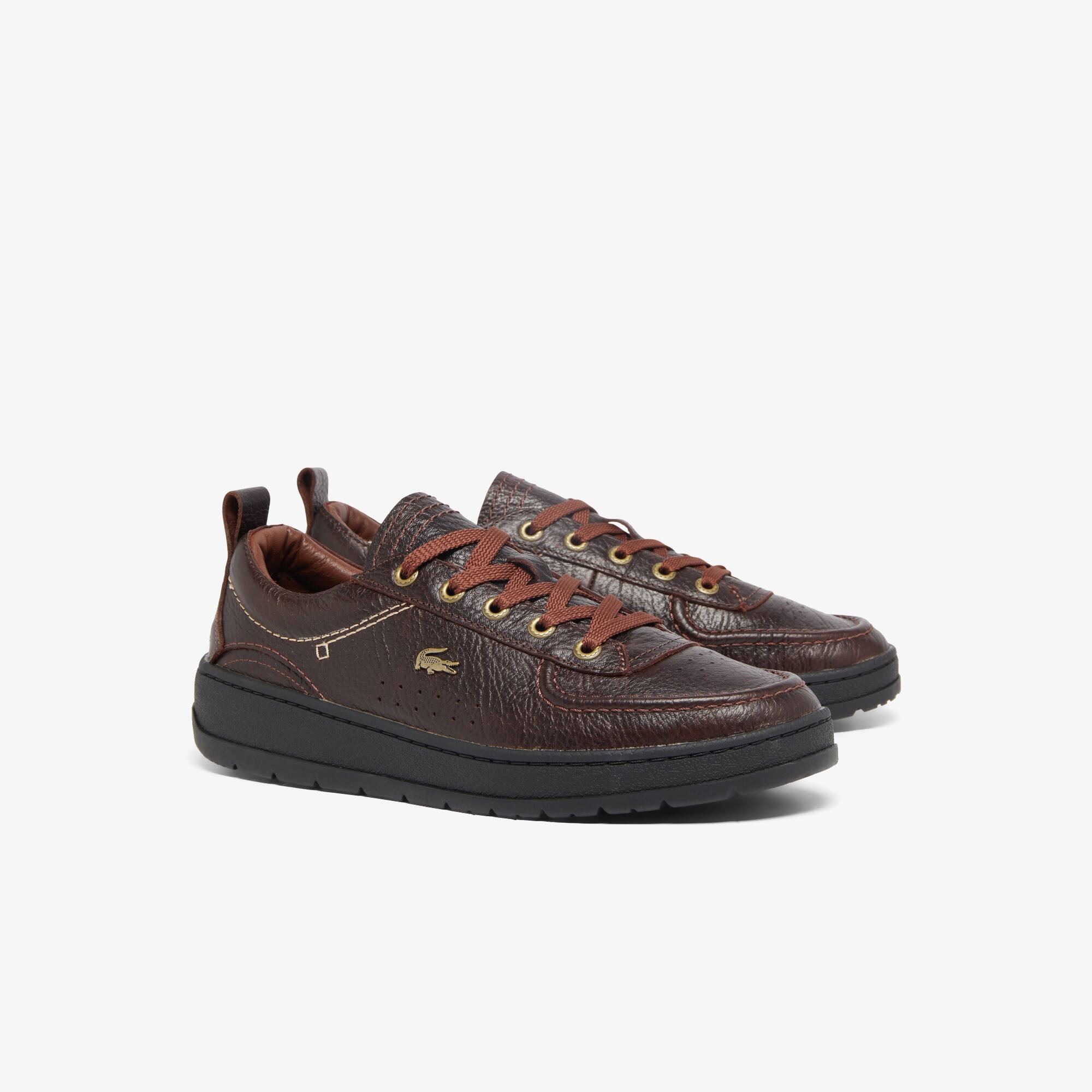 Tênis de Couro Granulado Premium Masculino Umpire Lacoste