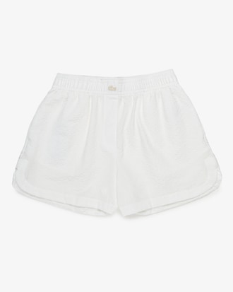 Shorts de tejido seersucker semitransparente