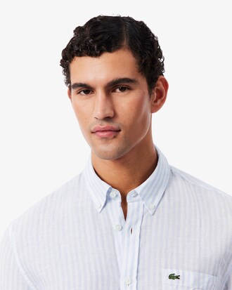 Camisa Regular Fit Listrada em Linho