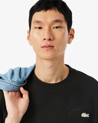 Remera de Algodón Pesado con Marca Bordada