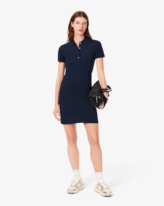 Vestido Estilo Polo De Piqu&eacute; Elastizado Slim Fit