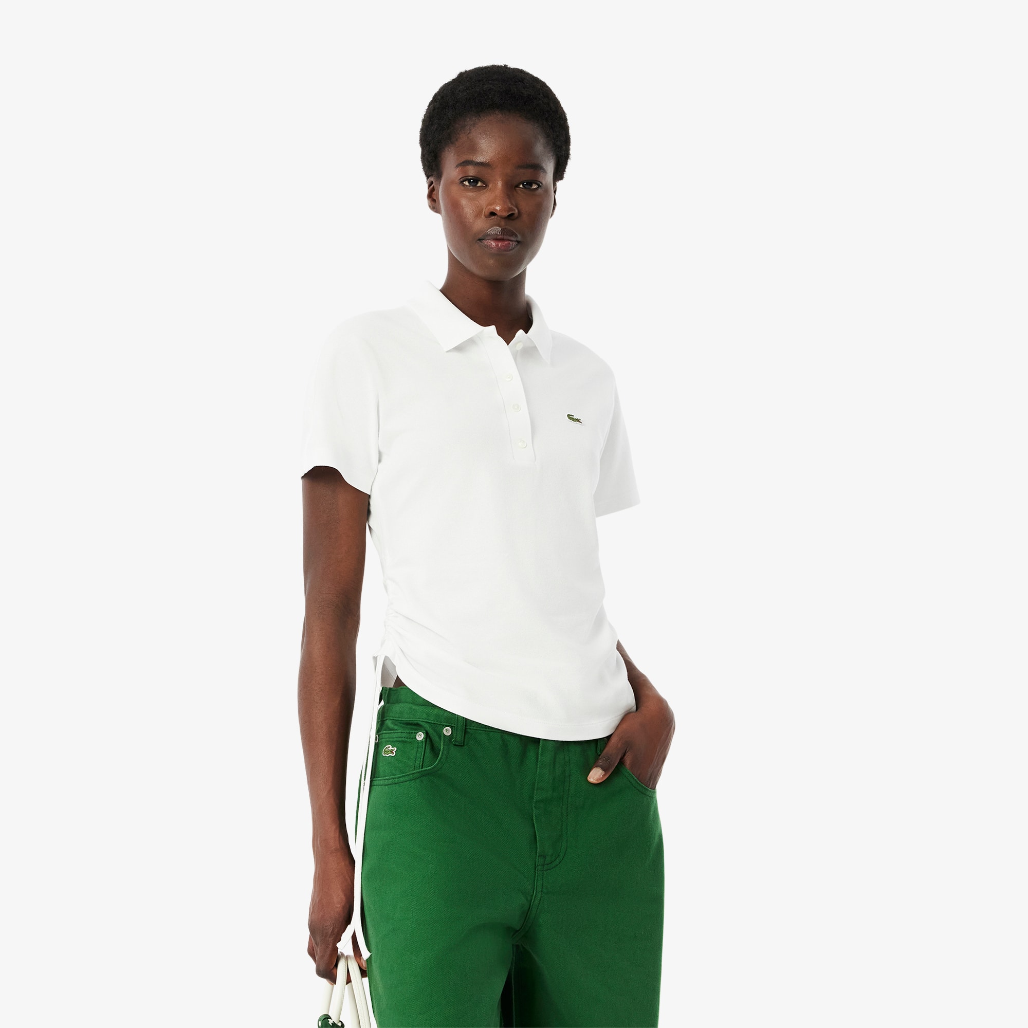 Camisa Polo Piquet com Cós Ajustável em Algodão Lacoste