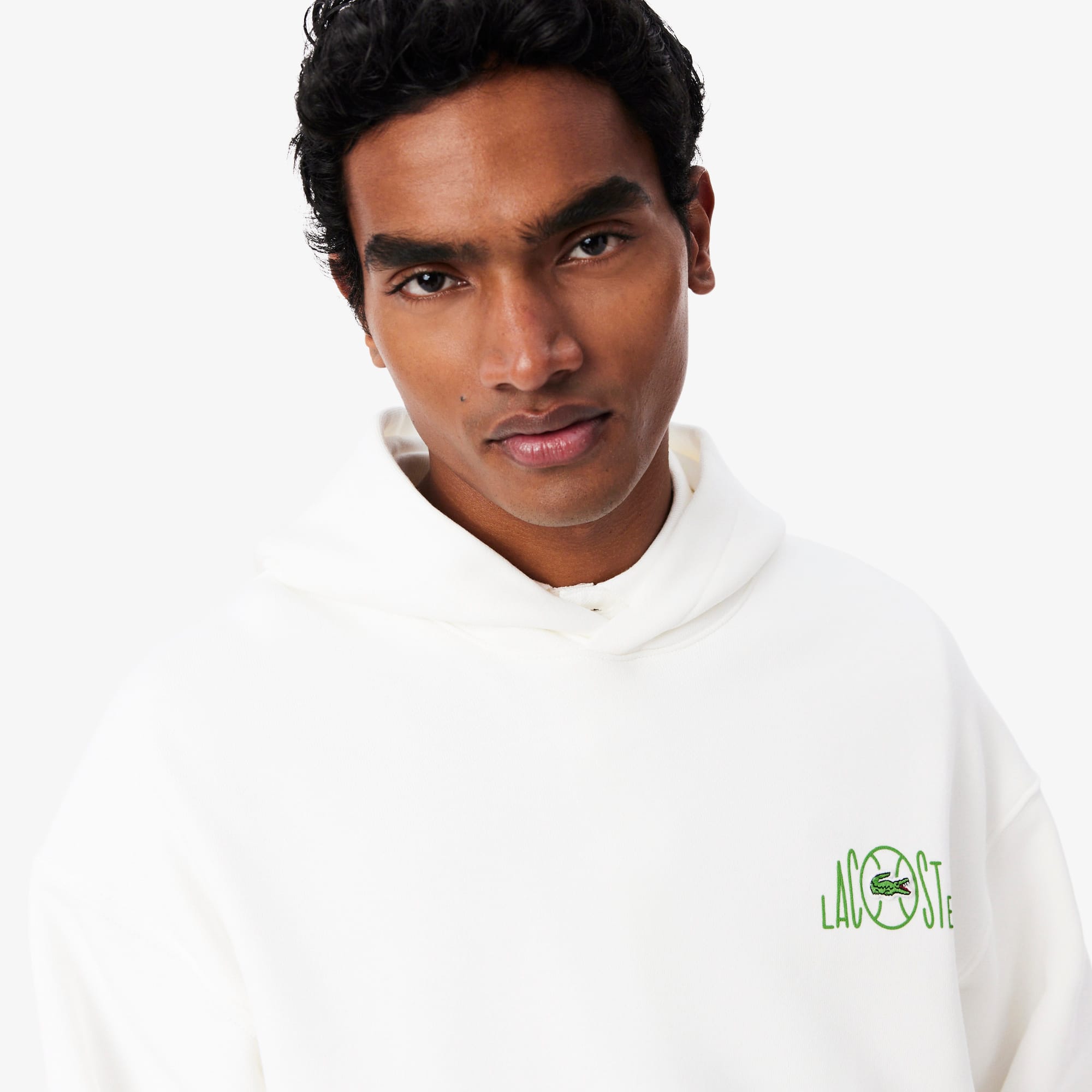 Blusa Moletom Lacoste Hoodie Fleece com Estampa Moderna