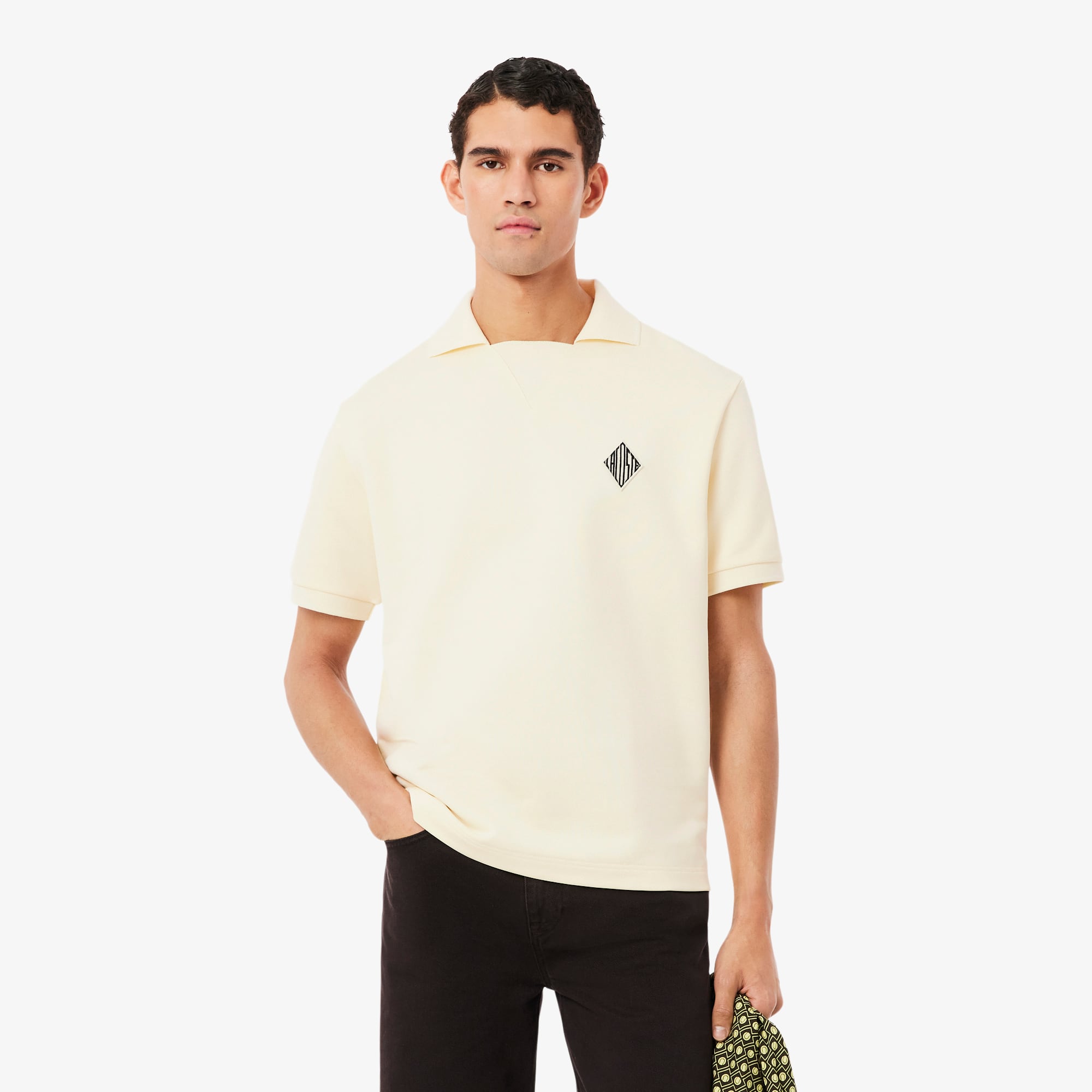 Polo em Moletom com aplique bordado - Corte solto