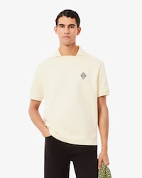 Polo em Moletom com aplique bordado - Corte solto