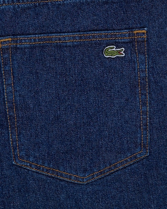 Shorts De Denim Elastizado Straight Fit