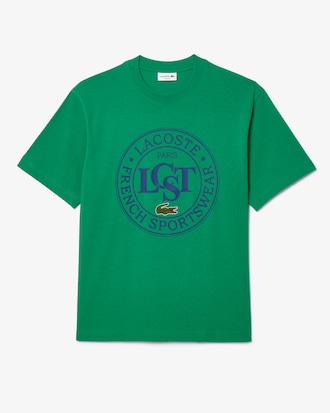 Camiseta de Algodão Pesado estampada com Caimento Solto
