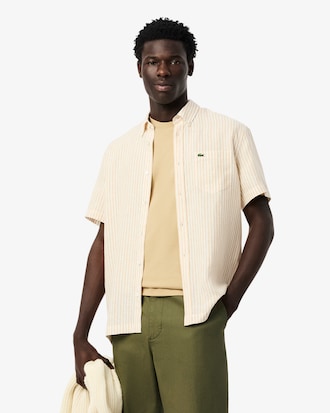 Camisa de Lino Manga Corta Fit Regular