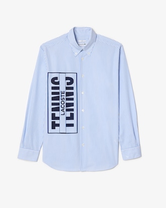 Camisa listrada com logo contrastante