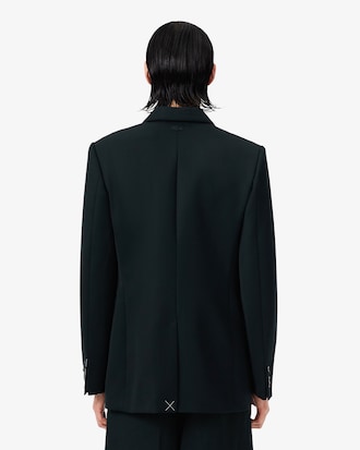 Blazer Leve de Lã com Botões Duplos Da Coleção Runway