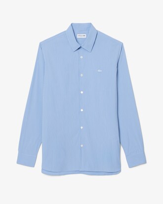 Camisa de Popeline Stretch Listrada com Modelagem Ajustada