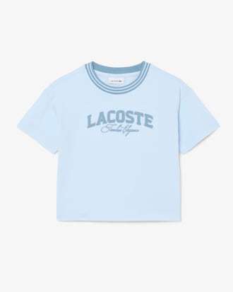 Camiseta de algod&atilde;o com marca Lacoste