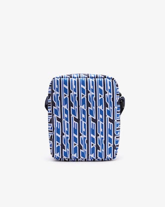 Bolsa mensageiro vertical masculina Lacoste Neocroc com estampa de logo