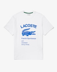 Camiseta masculina Lacoste com estampa de crocodilo e modelagem solta