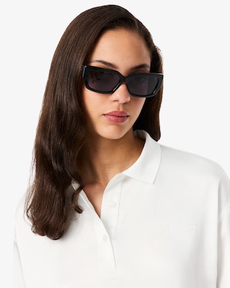 Polo Oversized de Satén con Mangas Largas