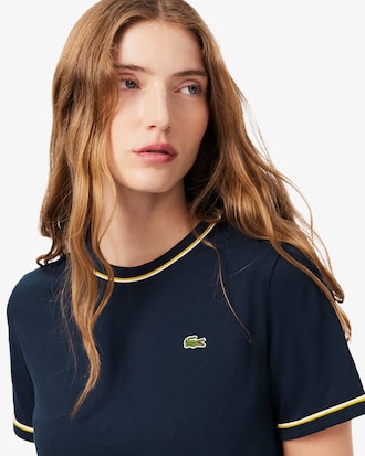 Vestido Camiseta em Jersey com Detalhe de Acabamento