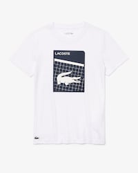 Camiseta masculina Lacoste SPORT em tecido respir&aacute;vel com estampa 3D