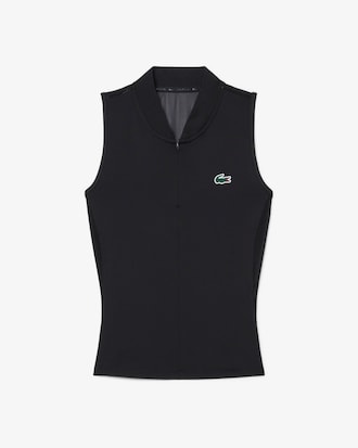 Camisa Polo de T&ecirc;nis El&aacute;stica de Dupla Malha Sem Manga