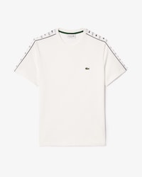 Camiseta de Algod&atilde;o com Listras e Logo