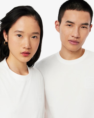 Camiseta de malha com Logotipo em Baixo-Relevo