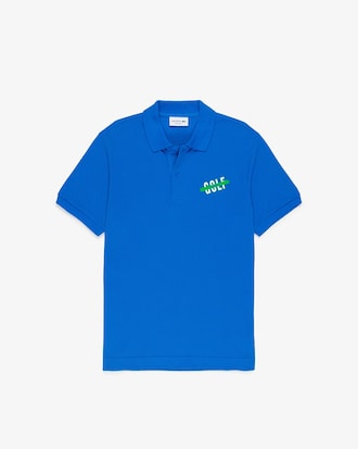 Polo Masculina Lisa com Estampa Golf no Peito
