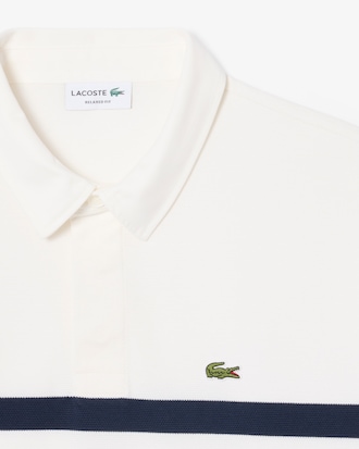 Polo de rugby de piqu&eacute; a rayas de corte relajado