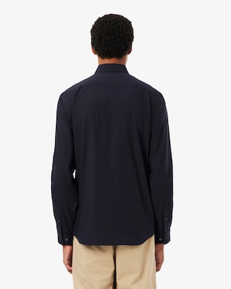 Camisa Slim Fit em Popeline de Algod&atilde;o Stretch