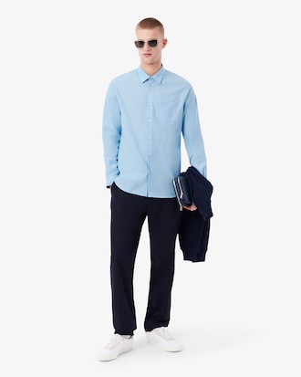 Camisa em Popeline de Algod&atilde;o de Caimento Regular