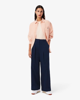 Pantal&oacute;n de Vestir de Gabardina Elastizada Wide Fit