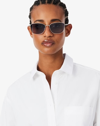Camisa oversized de popel&iacute;n de algod&oacute;n