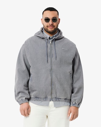 Campera De Denim Con Capucha Con Efecto Lavado