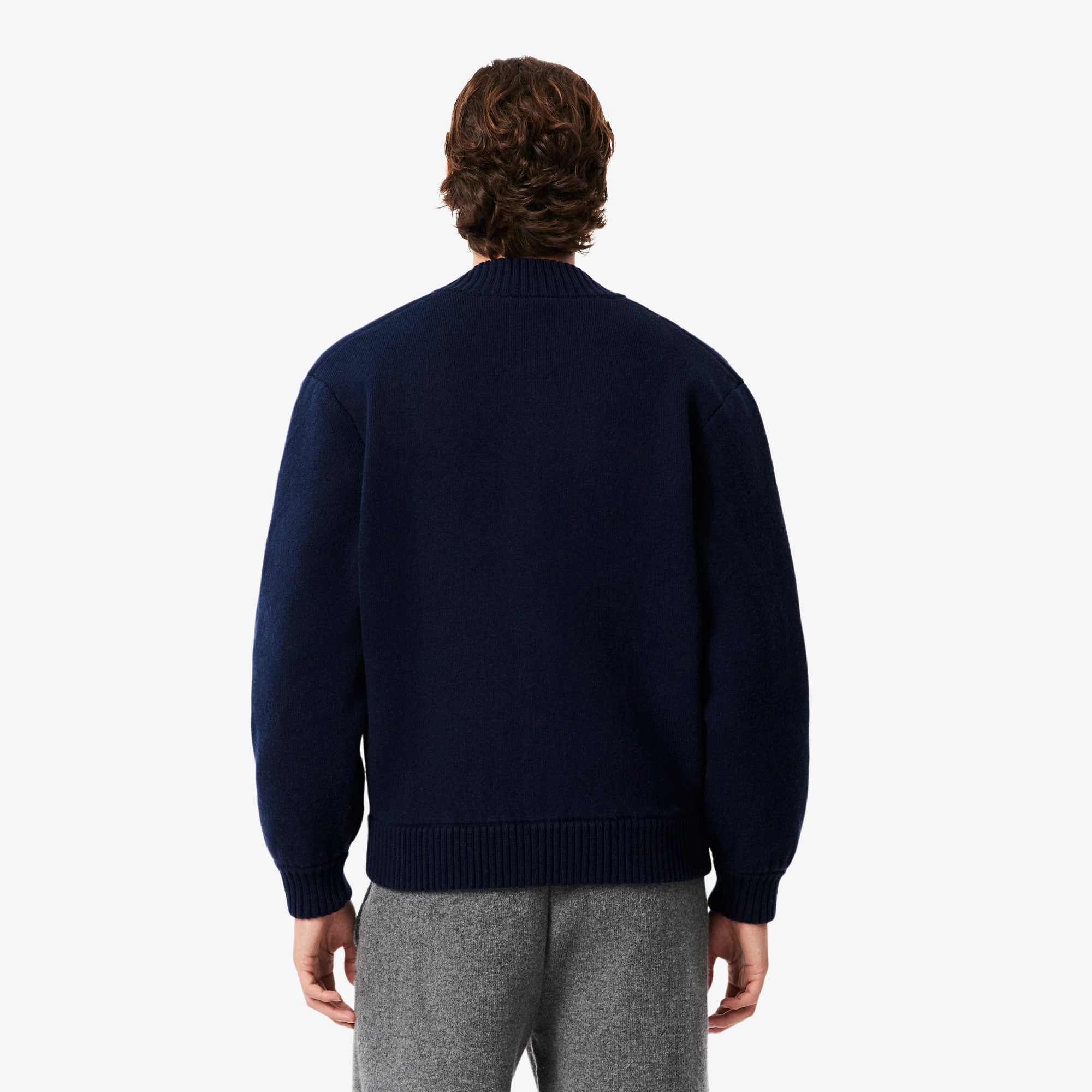 Jaqueta Bomber Masculina Lacoste em Lã Merino Dupla Face