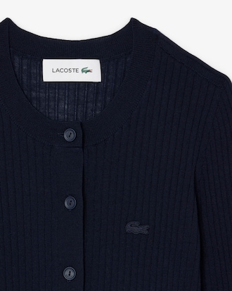 Cardigan de L&atilde; Merino de Malha Canelada