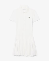 Vestido Polo Plissado em Piqu&eacute; Stretch
