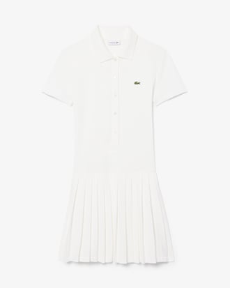 Vestido Polo Plissado em Piqu&eacute; Stretch