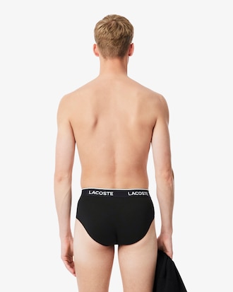 Pacote com 3 Cuecas Briefs Lisas de Algod&atilde;o