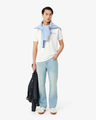 Polo de corte cl&aacute;sico de petit piqu&eacute; estampado