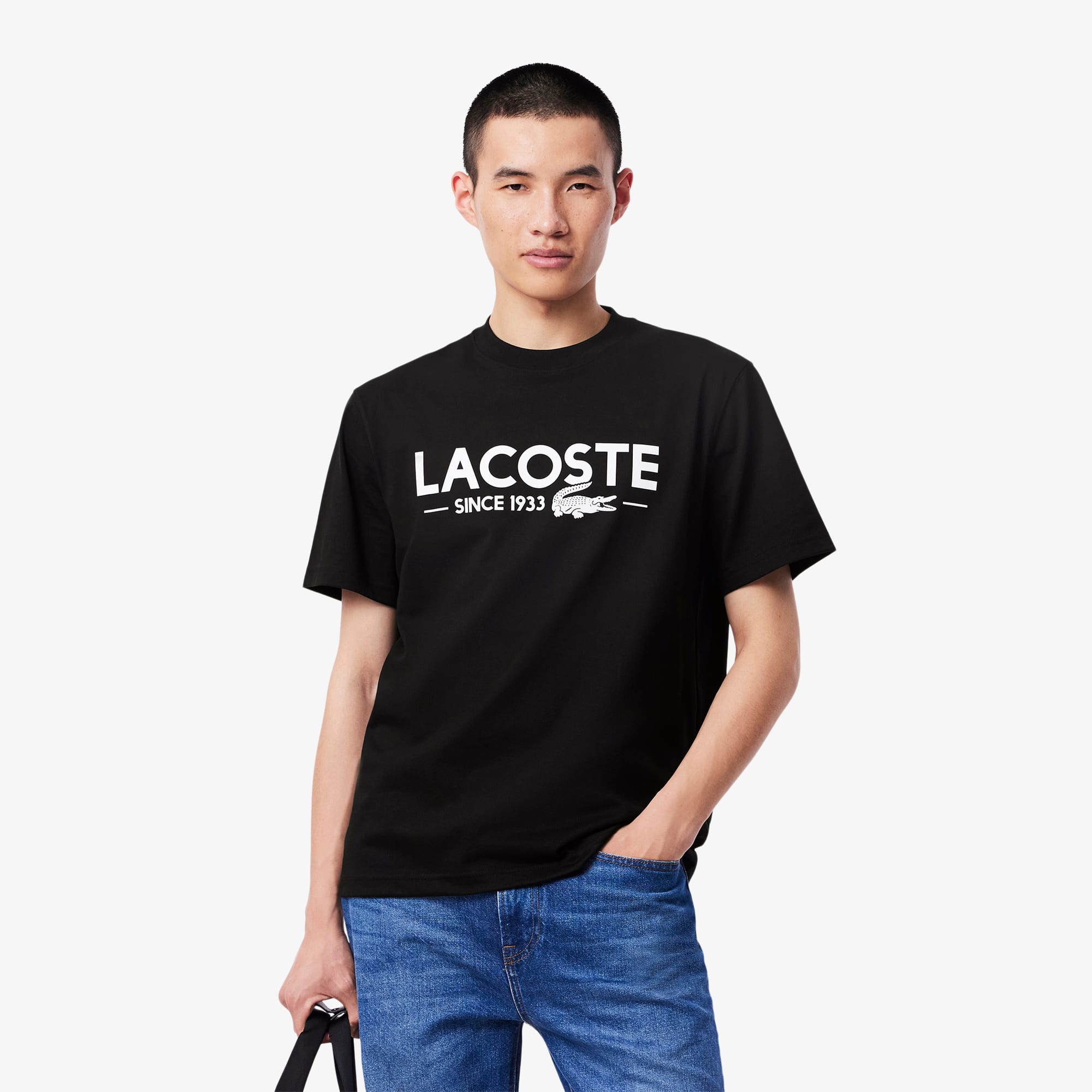 Camiseta em Algodão Lacoste Since 1933 de Caimento Clássico